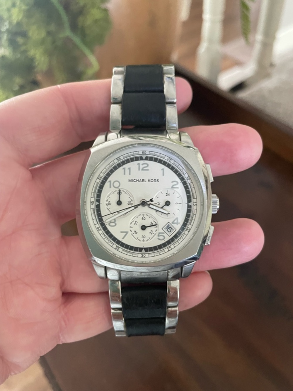 Michael Kors Silver and Black Men’s Chronograph Watch